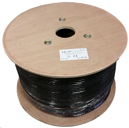 S/ FTP kabel LEXI-Net,  Cat7,  dvojitý LS0H+PE,  černý,  500m,  cívka0 