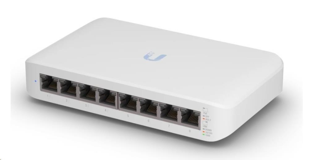UBNT UniFi Switch USW-Lite-8-PoE [8xGigabit,  4x PoE out 52W,  802.3at/ af,  16Gbps]1 