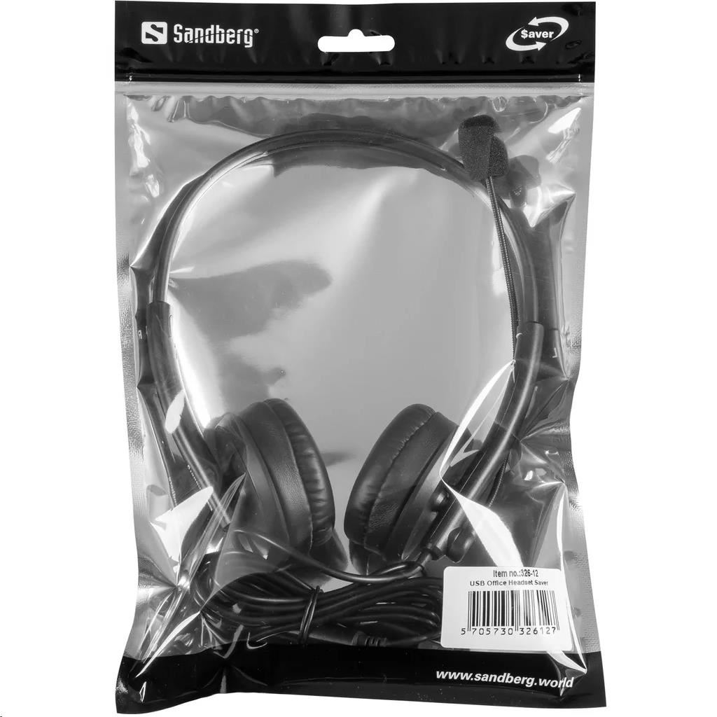 Sandberg Office SAVER náhlavná súprava s mikrofónom,  USB,  stereo,  čierna4 