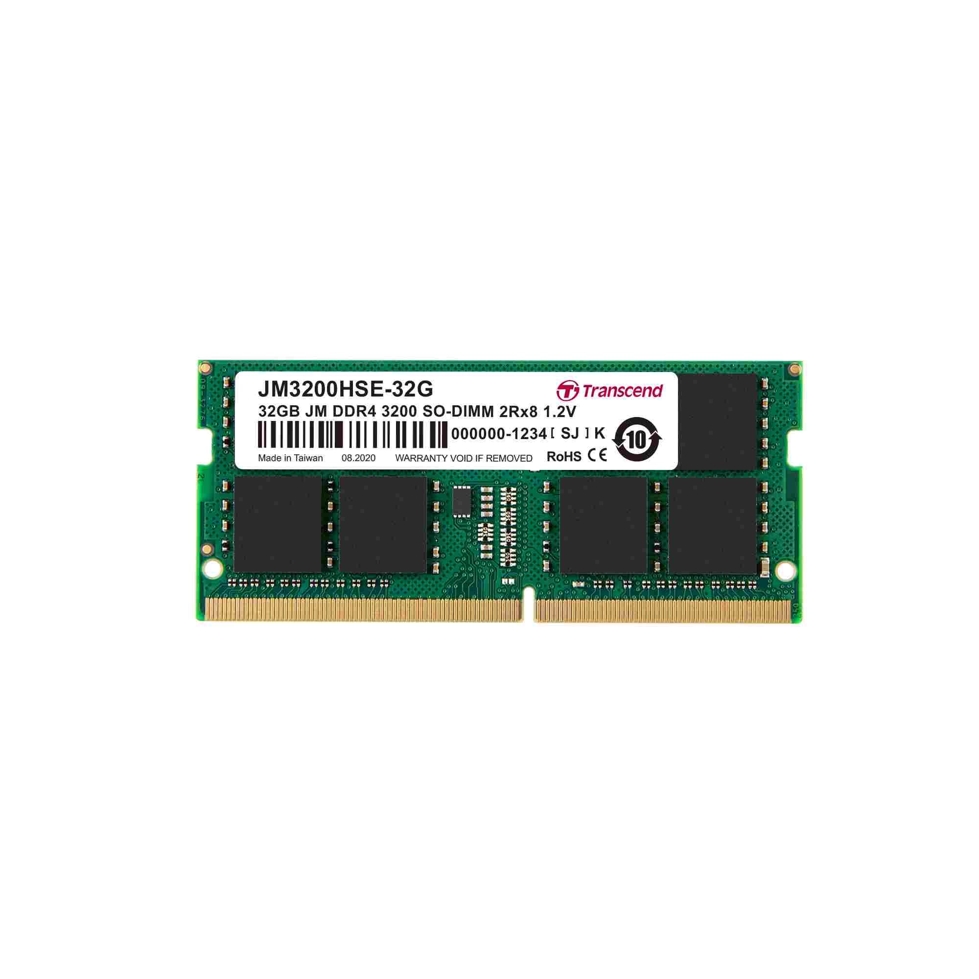 SODIMM DDR4 32GB 3200MHz TRANSCEND 2Rx8 2Gx8 CL22 1.2V0 