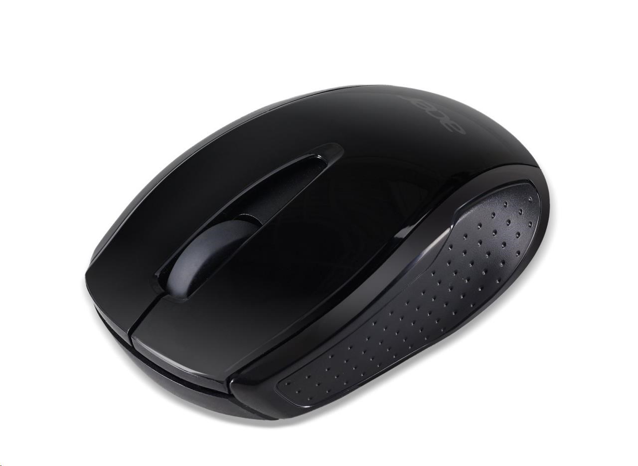 Bezdrôtová myš ACER G69 Black - RF2.4G,  1600 dpi,  95x58x35 mm,  dosah 10 m,  2x AAA,  Win/ Chrome/ Mac,  (maloobchodné baleni3 