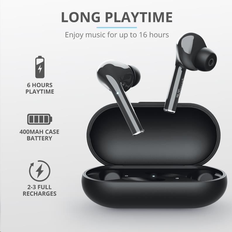 TRUST sluchátka Nika Touch Bluetooth Wireless Earphones - black7 