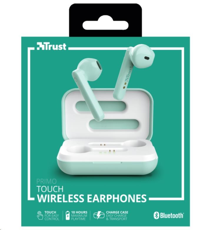 TRUST sluchátka Primo Touch Bluetooth Wireless Earphones - mint12 