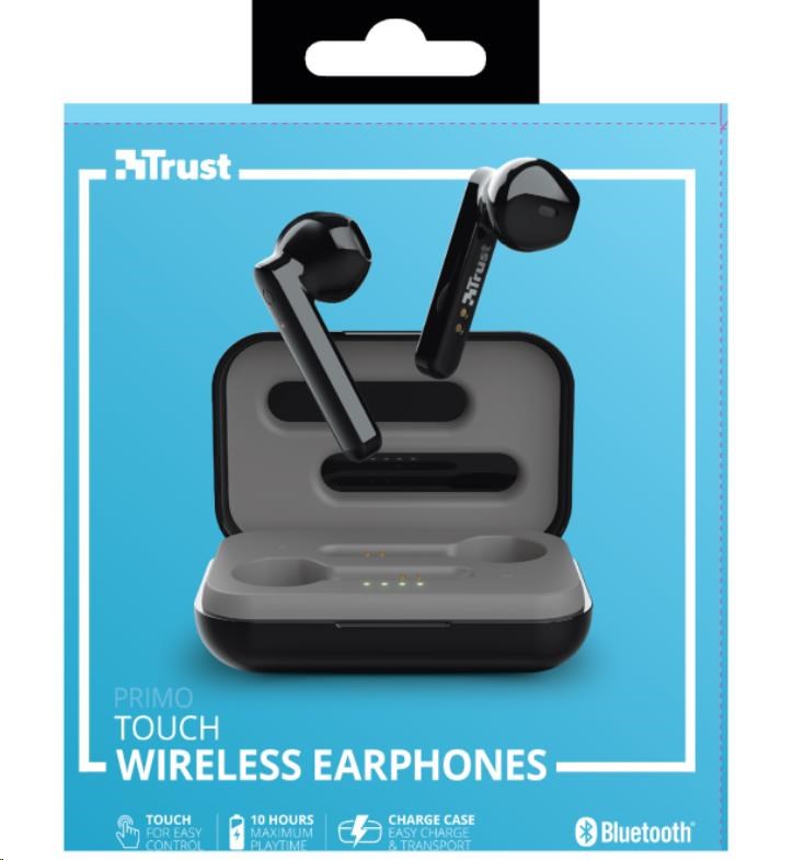TRUST sluchátka Primo Touch Bluetooth Wireless Earphones - black12 