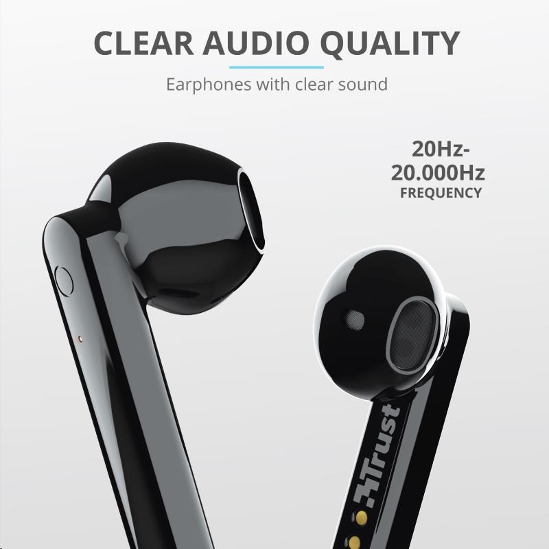 TRUST sluchátka Primo Touch Bluetooth Wireless Earphones - black3 