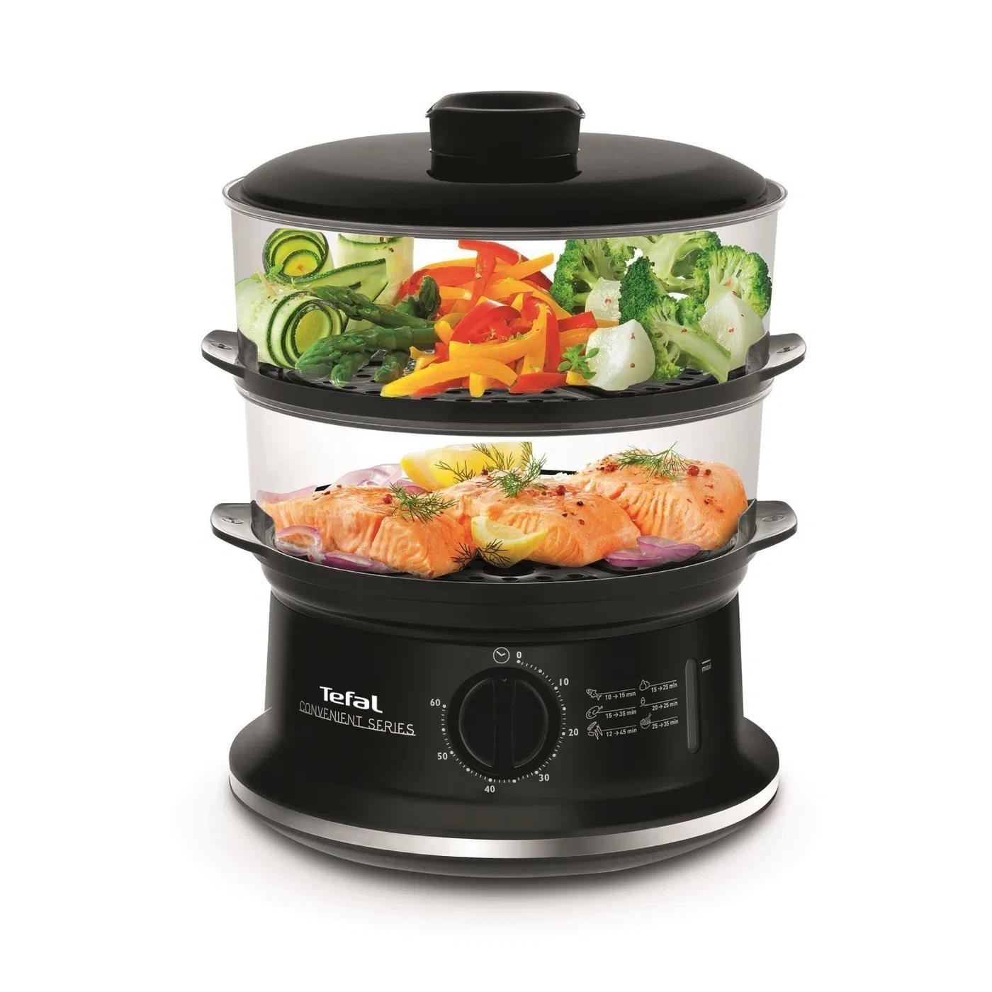 Tefal Convenient VC140131 parní hrnec,  900 W,  6 l,  miska na rýži,  černá0 