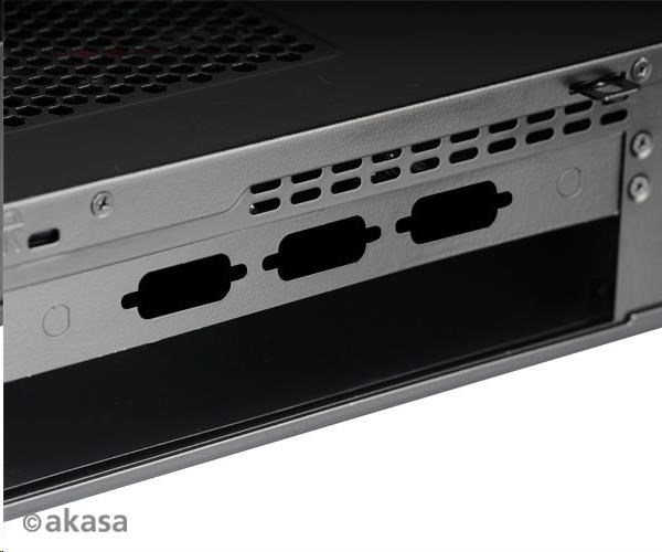 AKASA case Crypto T1,  tenký mini-ITX,  VGA a COM port3 