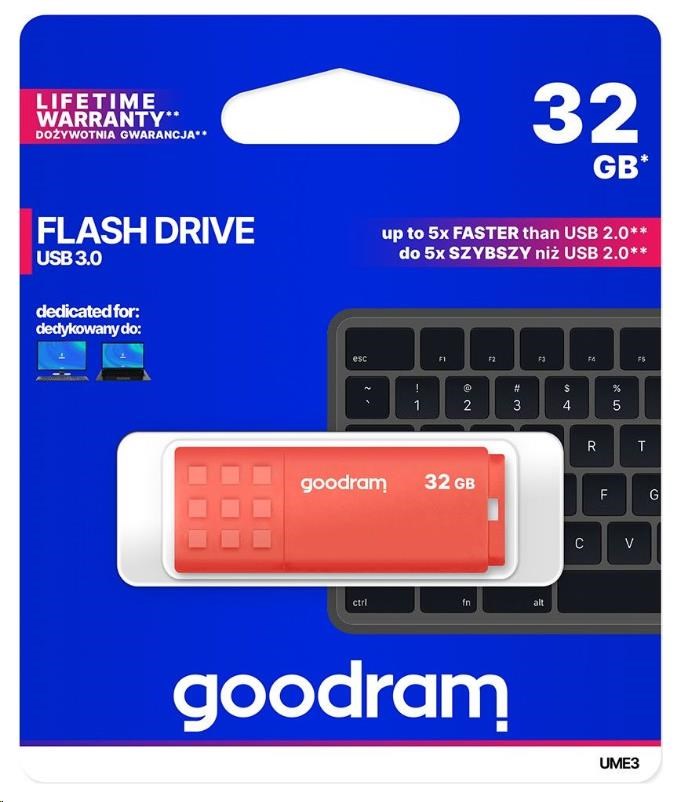 GOODRAM Flash Disk UME3 32GB USB 3.0 oranžová0 