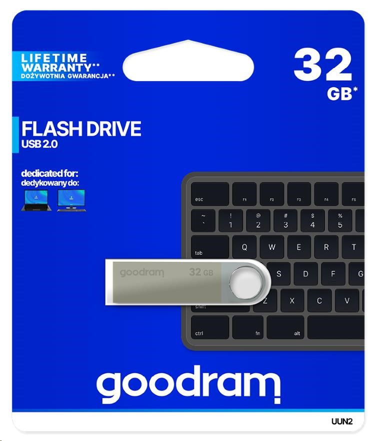 GOODRAM Flash Disk UUN2 32GB USB 2.0 striebra2 