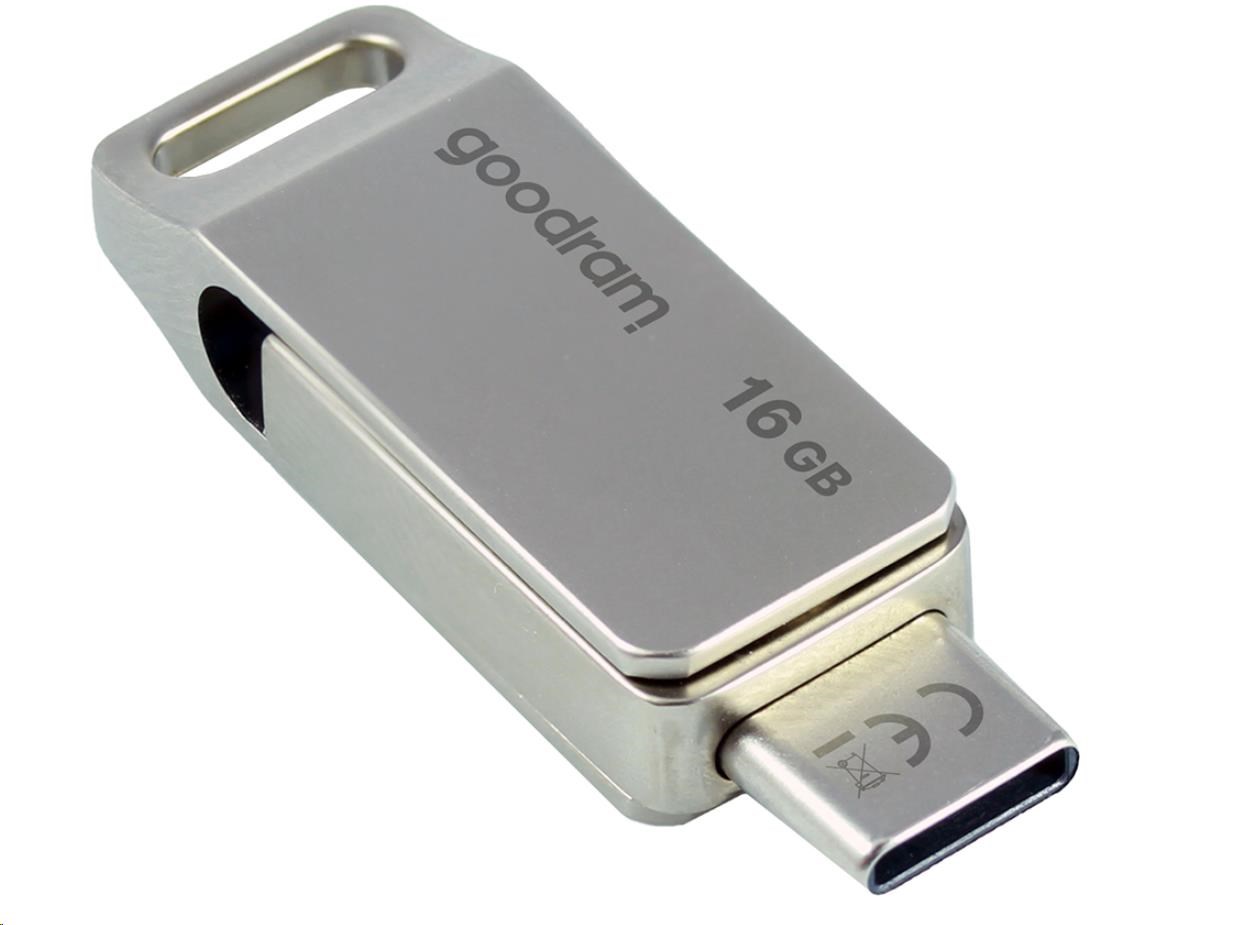 GOODRAM Flash disk 16 GB ODA3,  USB 3.2,  strieborná3 