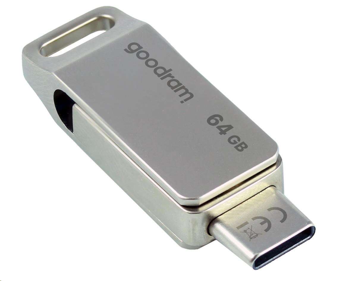 GOODRAM Flash Disk 64GB ODA3,  USB 3.2,  strieborná0 