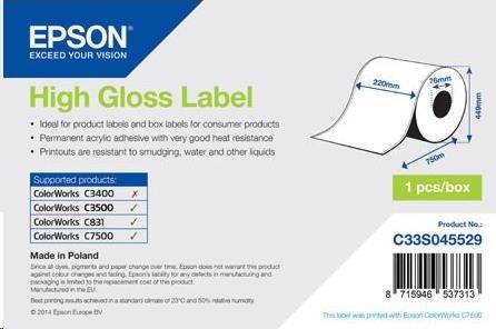 High Gloss Label - Coil: 220mm x 750m