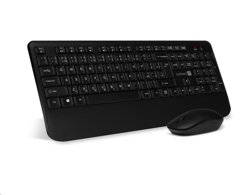 CONNECT IT Combo bezdrátová černá klávesnice + myš,  CZ + SK layout6 