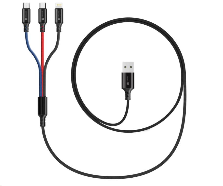 CONNECT IT Wirez 3v1 USB-C & Micro USB & Lightning,  1, 2 m1 