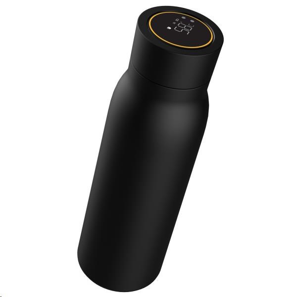 UMAX láhev Smart Bottle U6 Black - obsah 600ml, hlídání teploty a pitného režimu, LCD dotyk, nabíjení přes USB0 
