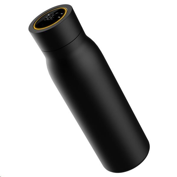 UMAX láhev Smart Bottle U6 Black - obsah 600ml, hlídání teploty a pitného režimu, LCD dotyk, nabíjení přes USB3 