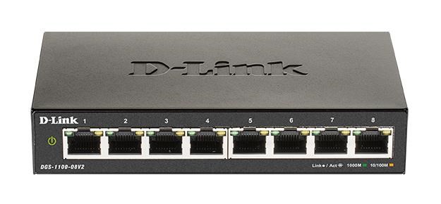 D-Link DGS-1100-08V2 8-portový gigabitový inteligentný riadený prepínač,  bez ventilátora1 