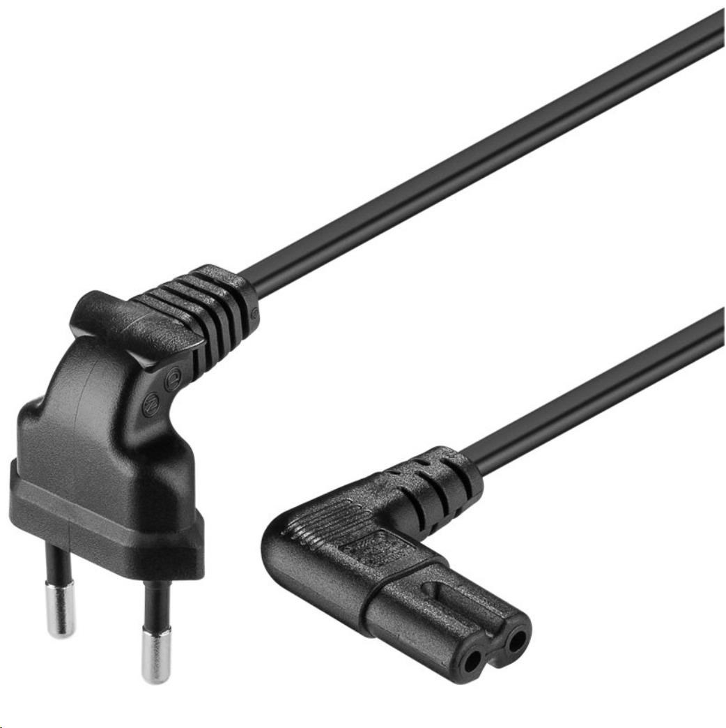 Napájací kábel PREMIUMCORD 230V k magnetofónu so zahnutými konektormi 1m0 