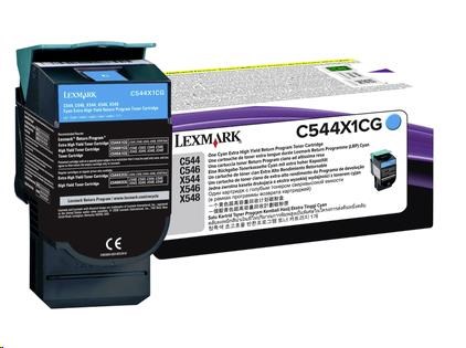 LEXMARK C544,  X544 azurová tonerová kazeta s extra vysokou výťažnosťou (4K)0 