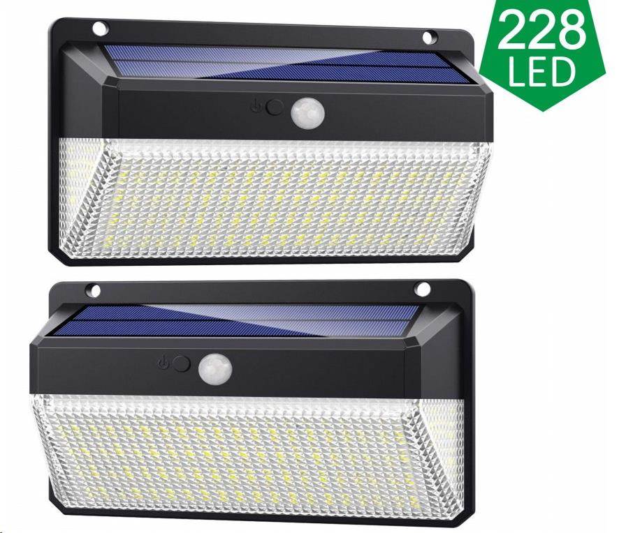Viking venkovní solární LED světlo M228 s pohybovým senzorem,  sada 2 ks0 