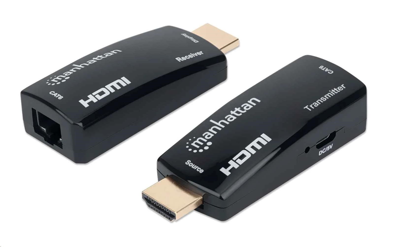 MANHATTAN HDMI extender pomocou jedného kábla Cat5e/ 6 do 60 m,  čierny,  maloobchodná krabica3 