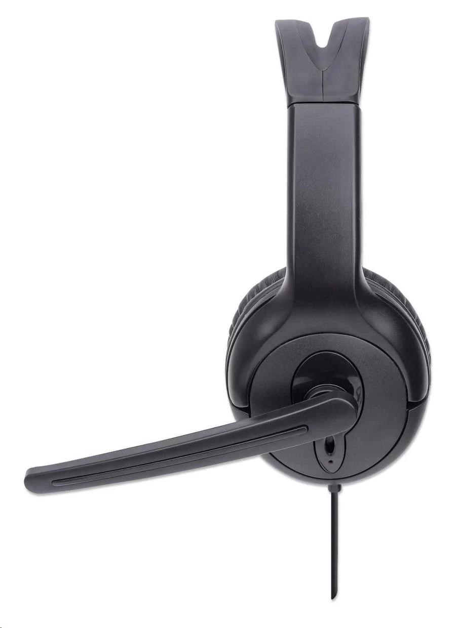 MANHATTAN Sluchátka s mikrofonem Mono USB Headset,  černá4 