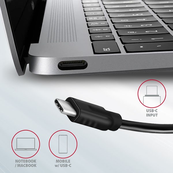 AXAGON HMC-4G2, USB 3.rozbočovač 2 Gen 2 10 Gb/s, 2x USB-A, 2x USB-C, 13 cm kábel USB-C7 
