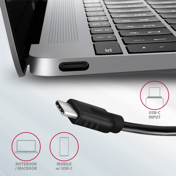 AXAGON HMC-5G2, USB 10Gbps hub, porty 2x USB-A, 2x USB-C, HDMI 4k/60, PD 100W, kábel USB-C 13cm2 