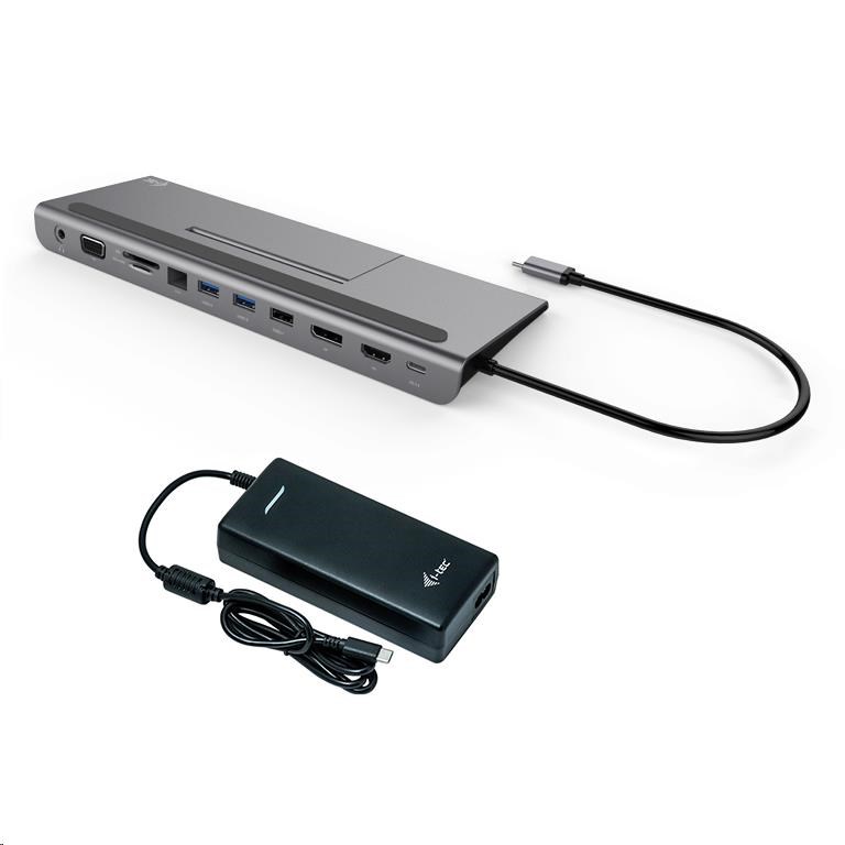 Bazar - iTec USB-C Metal Low Profile 4K Triple Display Docking Station + Power Delivery 85 W + charger, z opravy6 