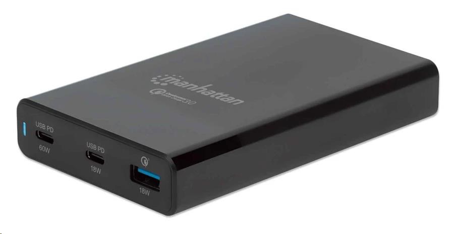 Nabíjacia stanica MANHATTAN USB Power Delivery - 65 W,  čierna0 