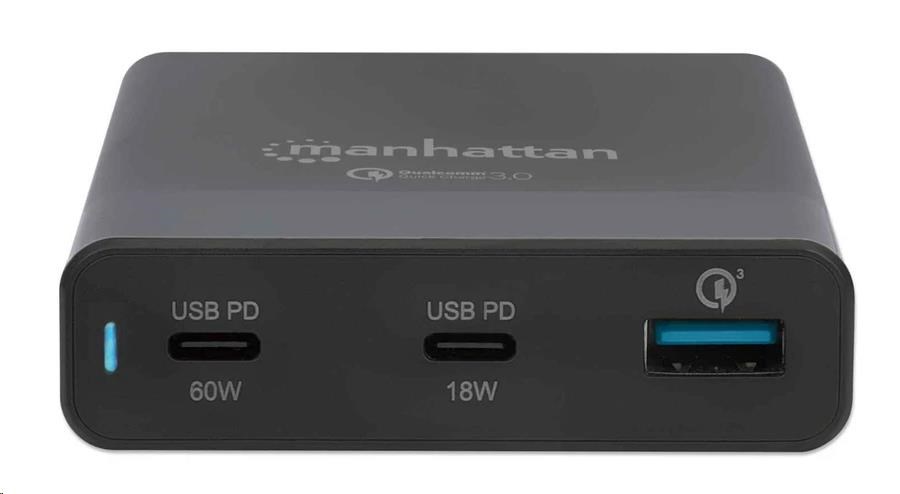 Nabíjacia stanica MANHATTAN USB Power Delivery - 65 W,  čierna1 