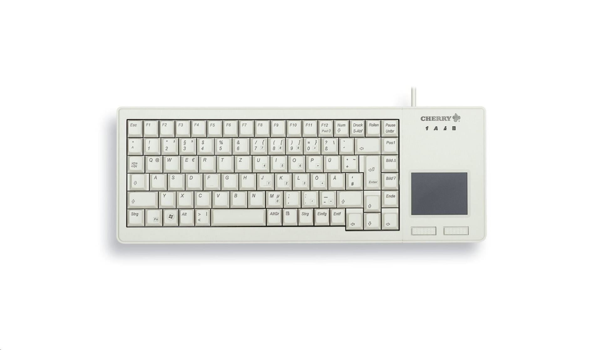CHERRY klávesnice G84-5500, touchpad, ultralehká, USB, EU, šedá0 