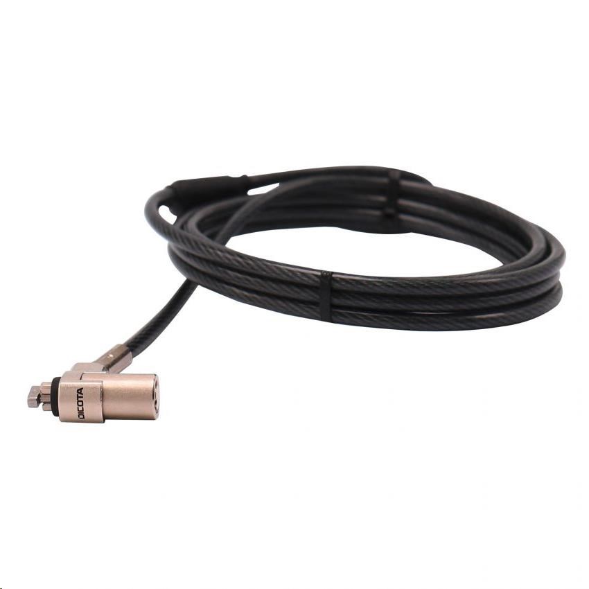 Bezpečnostný kábel DICOTA T-Lock Ultra Slim V2, hlavný kľúč, štrbina 3x7 mm1 