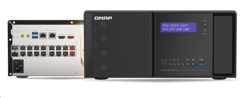 QNAP QGD-3014-16PT-8G (4C/ Celeron J4125/ 2-2, 7GHz/ 8GBRAM/ 4xSATA/ 3xUSB3.0/ 14x1GbE/ 2xGbE+SFP/ 2xHDMI/ 16xPoE+)3 