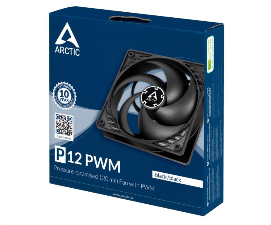 ARCTIC ventilátor P12 PWM 120mm,  4-pinový,  PWM,  12V4 
