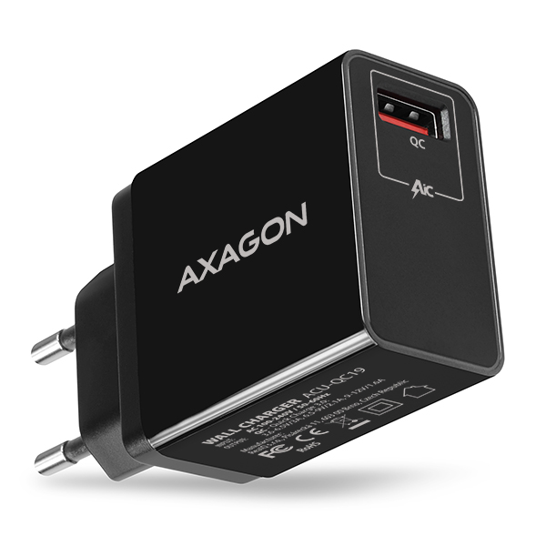 AXAGON ACU-QC19, QC nabíjačka do siete 19W, 1x port USB-A, QC3.0 AFC FCP SMART, čierna7 