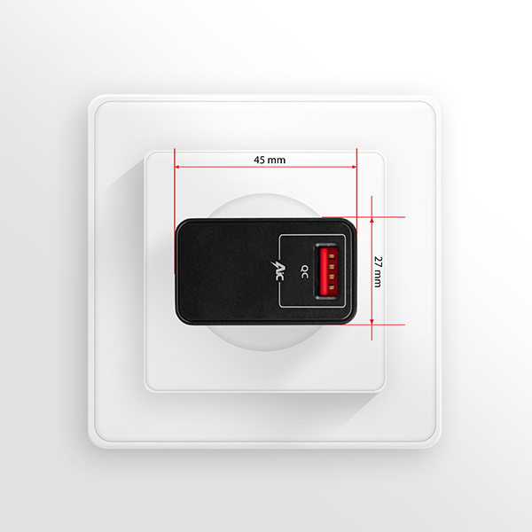 AXAGON ACU-QC19, QC nabíjačka do siete 19W, 1x port USB-A, QC3.0 AFC FCP SMART, čierna3 