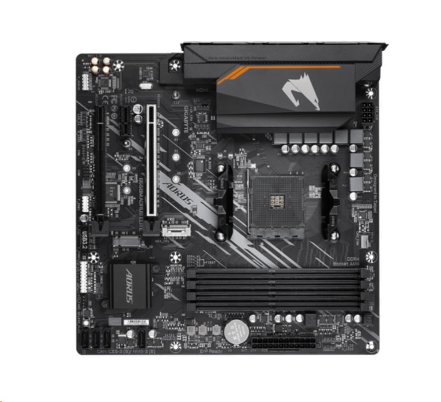 GIGABYTE MB Sc AM4 B550M AORUS ELITE,  AMD B550,  4xDDR4,  1xHDMI,  1xDVI,  mATX1 