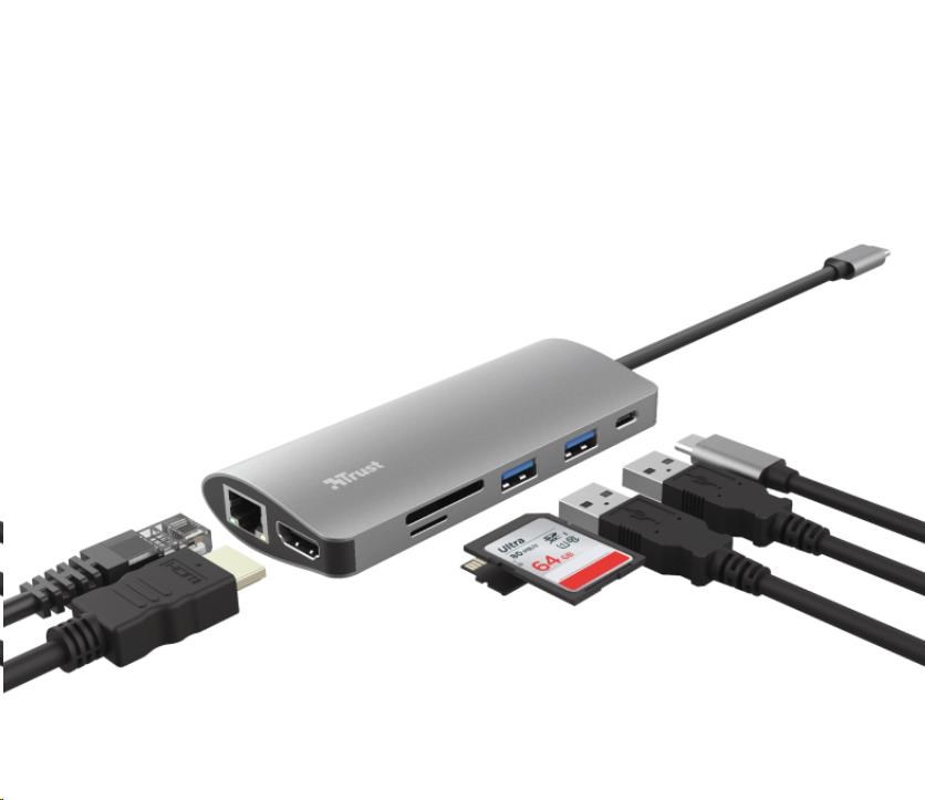 Adaptér TRUST DALYX,  7 v 1,  USB-C1 