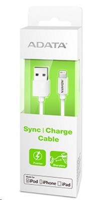 ADATA Sync & Charge Lightning kábel - USB A 2.0,  100 cm,  plast,  biela0 