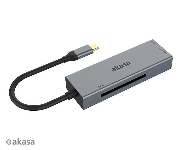 Čítačka kariet AKASA AK-CR-09BK 3 v 1 (CF,  SD,  microSD),  externá,  USB 3.2 Typ C3 