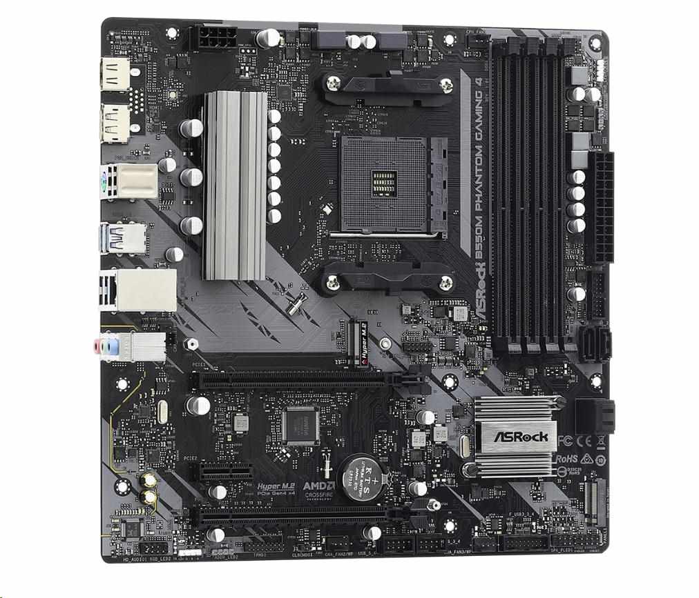 ASRock MB Sc AM4 B550M PHANTOM GAMING 4,  AMD B550,  4xDDR4,  1xDP,  1xHDMI,  mATX4 