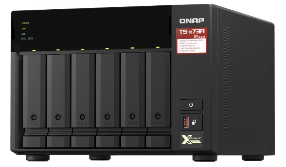 QNAP TS-673A-8G (4C/ Ryzen V1500B/ 2, 2GHz/ 8GBRAM/ 6xSATA/ 2xM.2/ 2x2, 5GbE/ 4xUSB3.2/ 2xPCIe)0 