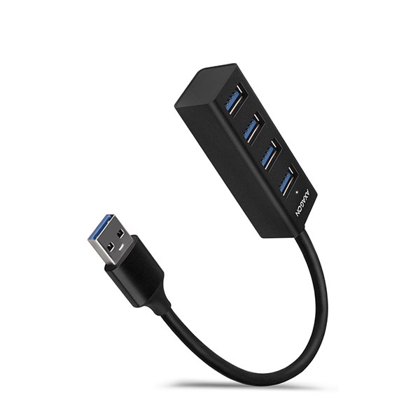 AXAGON HUE-M1A,  4x USB 3.2 Gen 1 MINI rozbočovač,  kovový,  kábel USB-A 20 cm5 