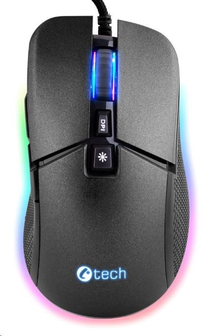 C-TECH herná myš Dawn,  pre príležitostné hranie,  6400 DPI,  RGB podsvietenie,  USB3 