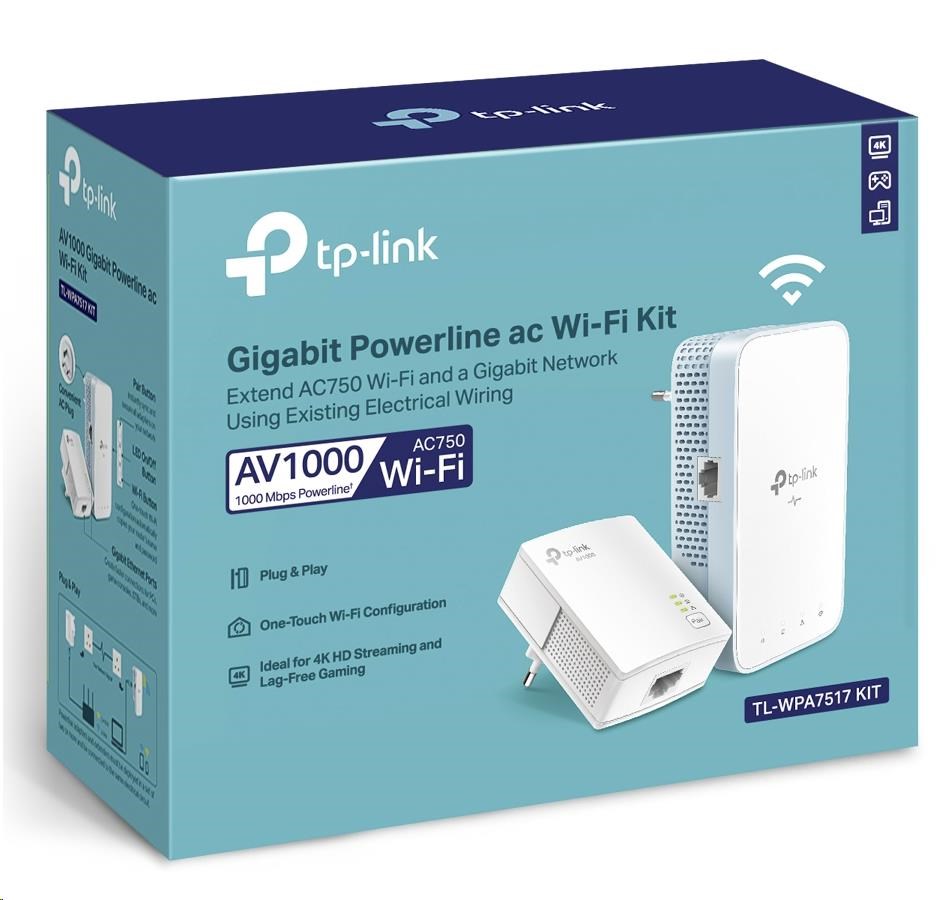 TP-Link TL-WPA7517KIT OneMesh/ EasyMesh WiFi5 powerline set (AC750,  AV1000, 1xGbE, HomePlug AV2)6 