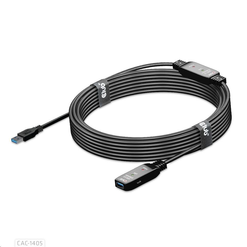 Kábel USB Club3D 3.2 Kábel aktívneho opakovača Gen1 M/ F 28AWG,  10 m1 