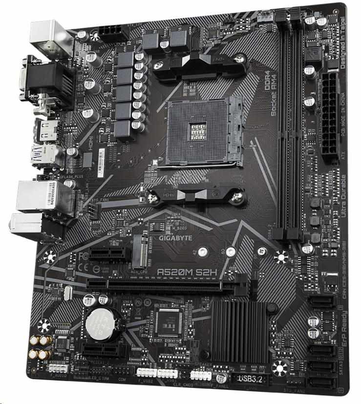 BAZAR-GIGABYTE MB Sc AM4 A520M S2H, AMD A520, 2xDDR4, 1xHDMI, 1xDVI, VGA, mATX-po opravě (bez přísl.)3 