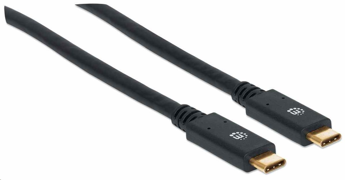 Kábel Manhattan USB-C,  USB 3.1,  Gen 1,  USB-C samec na USB-C samec,  5 Gb/ s,  2 m,  čierna0 