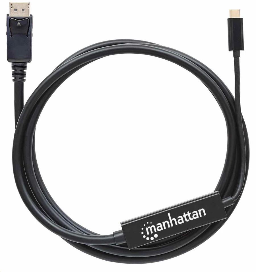 Kábel Manhattan USB-C na DisplayPort,  2 m,  čierny4 